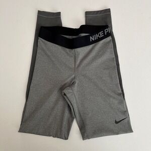 Nike Pro Grey & Black Leggings, Nike Gray Exercise Leggings Nike Grey Workout Z9